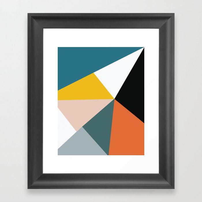 Triangles abstract colorful art Framed Art Print