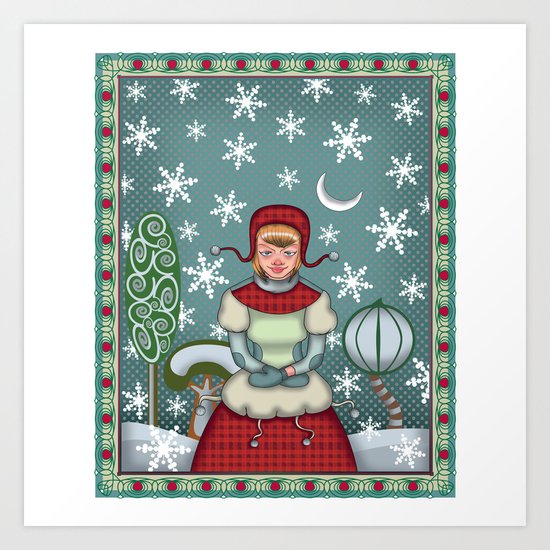 peaceful snow Art Print