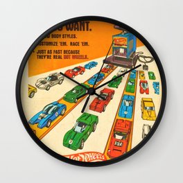 1970 American Issue Vintage Hot Wheels Redline Factory Poster Wall Clock