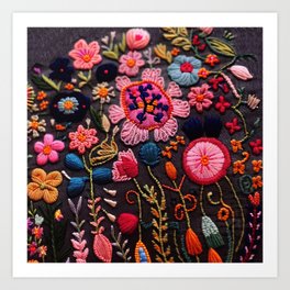 Embroidery Faux Factory Art Print