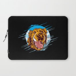 Cute Happy Dog Illustration Laptop Sleeve