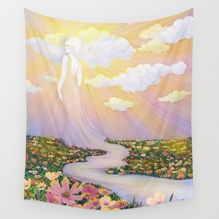 Dawn Spirit of River and Sky Wall Tapestry