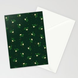 White Mistletoe V1 Stationery Cards