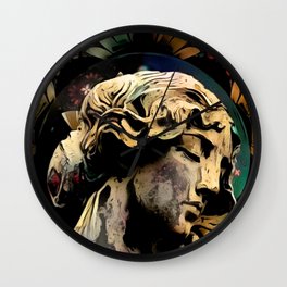 Autumn-Woven Reveries of Angels, Feathers, and Leaves Wall Clock