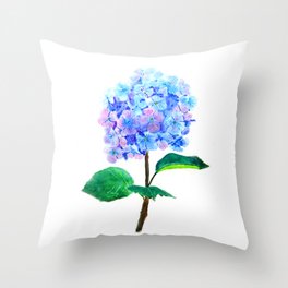 blue purple hydrangea Throw Pillow