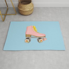 roller skate Rug | Retro, World, Curated, Wheels, Candy, Pink, Roll, 80S, Digital, Food 