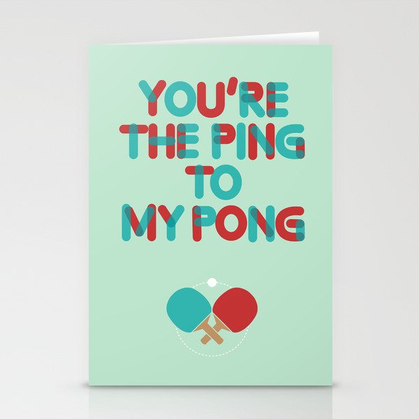 Love is like ping pong Stationery Cards