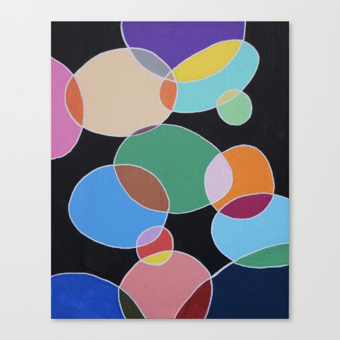Abstract Colorful Circles Overlapping  Canvas Print