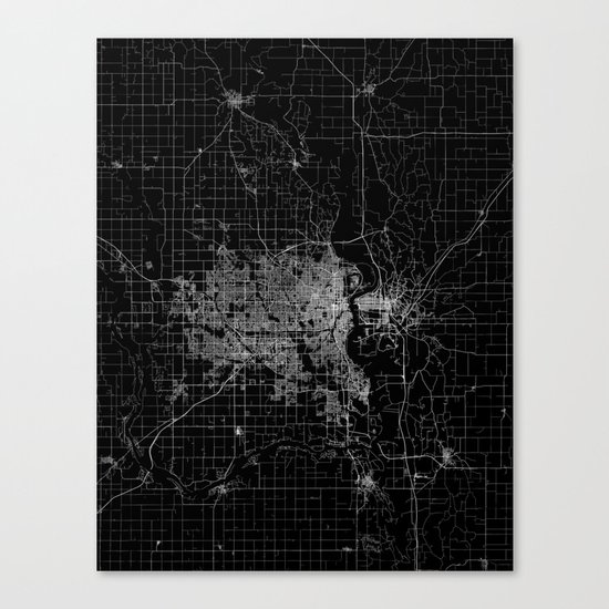 omaha map nebraska Canvas Print