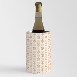 block print floral - terracotta cream Wine Chiller