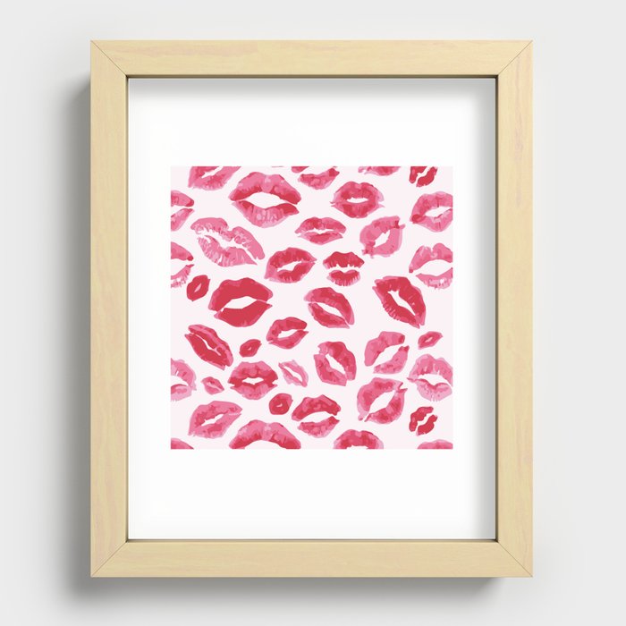 Lipstick Kisses Recessed Framed Print
