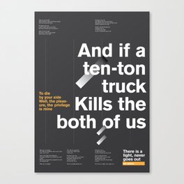 Grotesk Lyrics, Poster / The SMITHS - There's A Light That Never Goes Out Canvas Print
