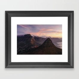 Table Mountain Lions Head | Capetown | Cape Town Aerial Photography Framed Art Print