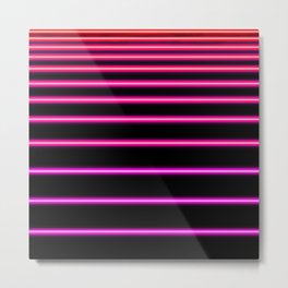 Pink to Red Neon Metal Print