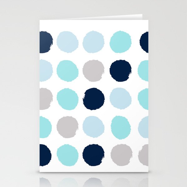 Minimal painted dot polkaed ot pattern blue navy indigo gender neutral nursery Stationery Cards