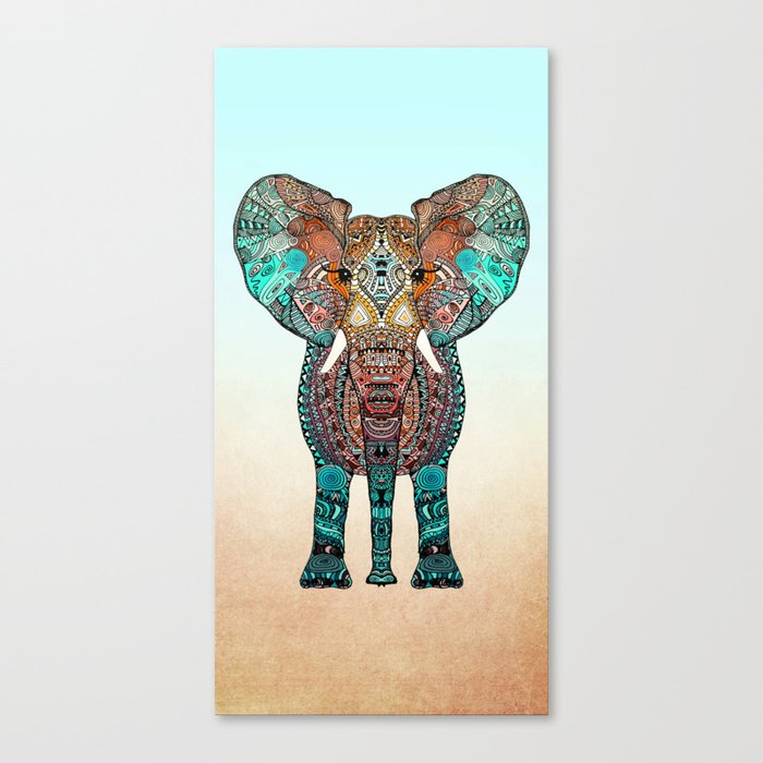 BOHO SUMMER ELEPHANT Canvas Print