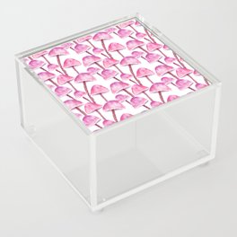 Pink Watercolor Mushrooms Acrylic Box