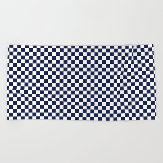 Indigo Navy Blue Checks Beach Towel