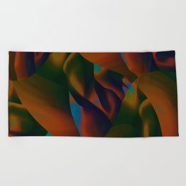 Autumn Abstract _ copper teal sienna red Beach Towel