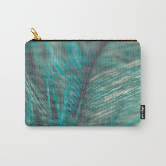 Turquoise Feather Close Up Carry-All Pouch