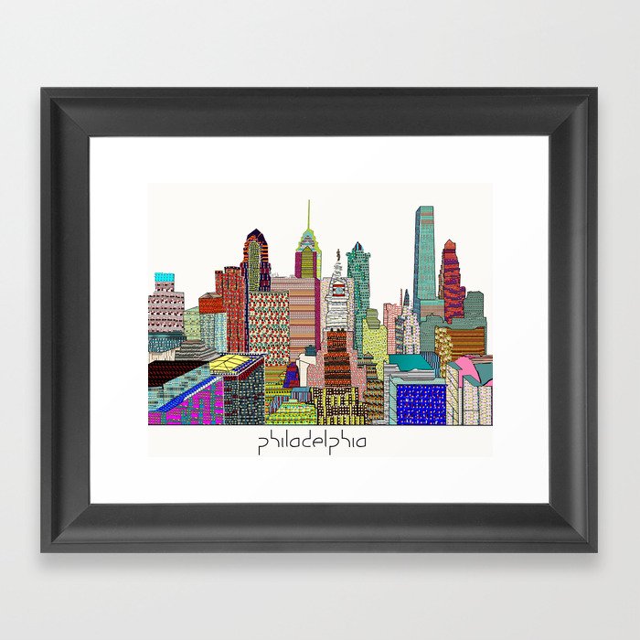 Philadelphia city sklyine Framed Art Print