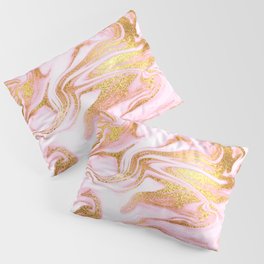 Rose Gold Marble Agate Geode Pillow Sham