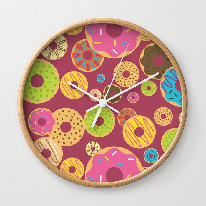 Happy Doughnuts Wall Clock
