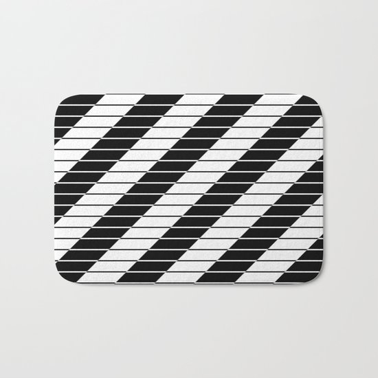 Simply Black And White (Abstract, geometric design) Bath Mat