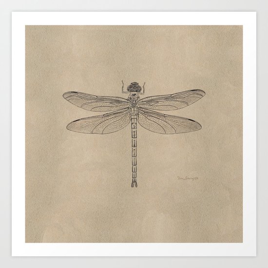 Dragonfly Fossil Dos Art Print