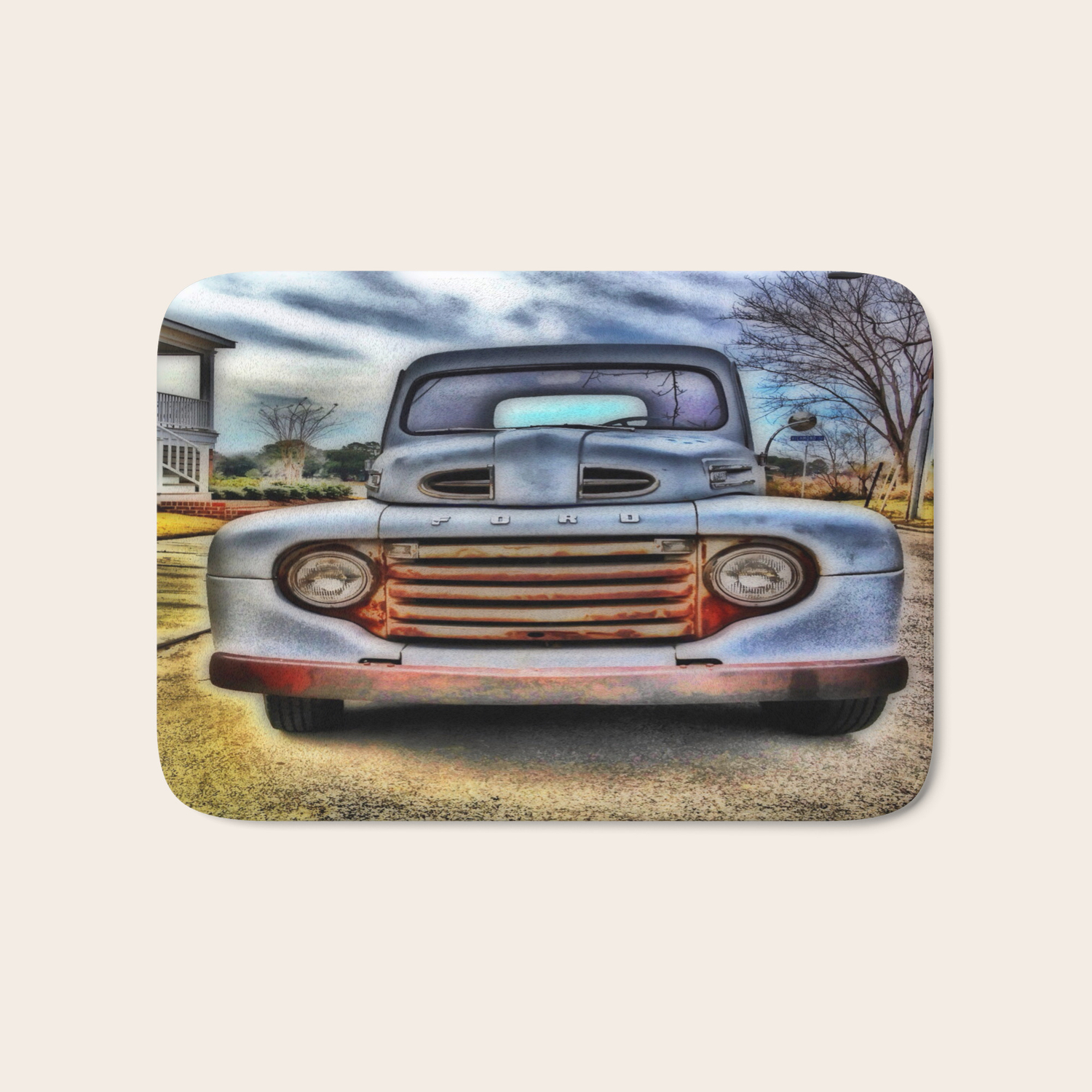 Old Ford Pickup Truck Bath Mat
