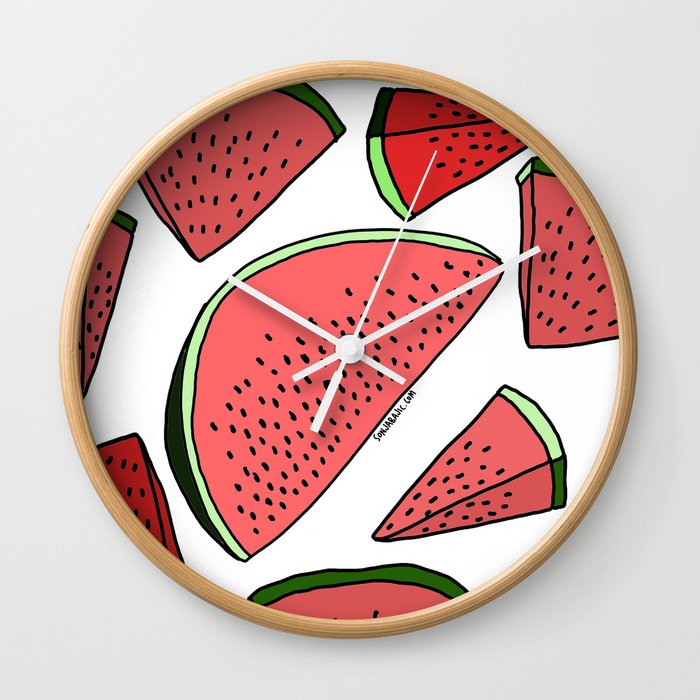 Watermelons! August! Wall Clock