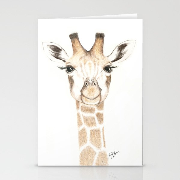 Baby Giraffe Illustration Stationery Cards
