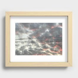 Birds on a Wire Recessed Framed Print