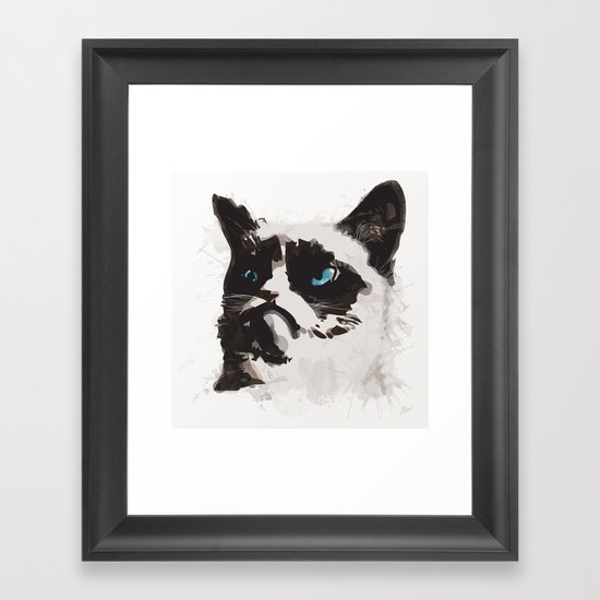 Cat that's Grumpy Framed Art Print