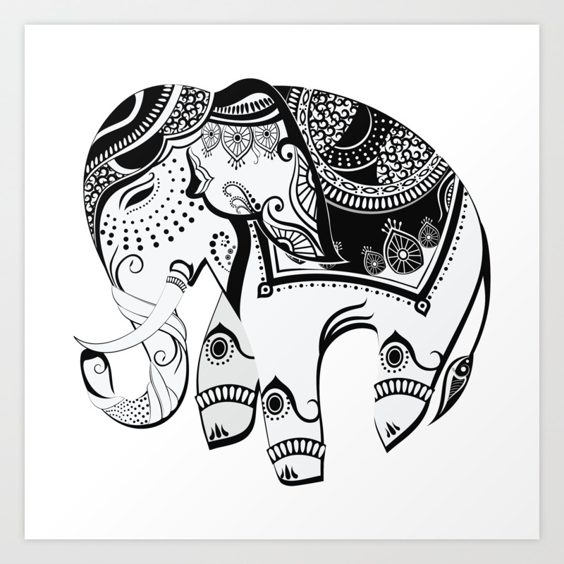 Abstract Design Indian Elephant Art Print By Debadityap Society6