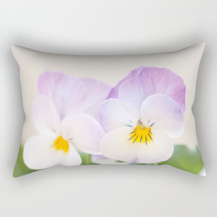 Spring Love #1 - Soft violet-white Pansies #decor #art #society6 Rectangular Pillow