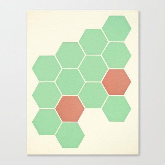 Mint Honeycomb Canvas Print
