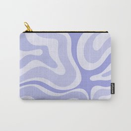 Modern Retro Liquid Swirl Abstract in Light Lavender Purple Carry-All Pouch