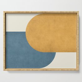 Halfmoon Colorblock - Gold Blue Serving Tray