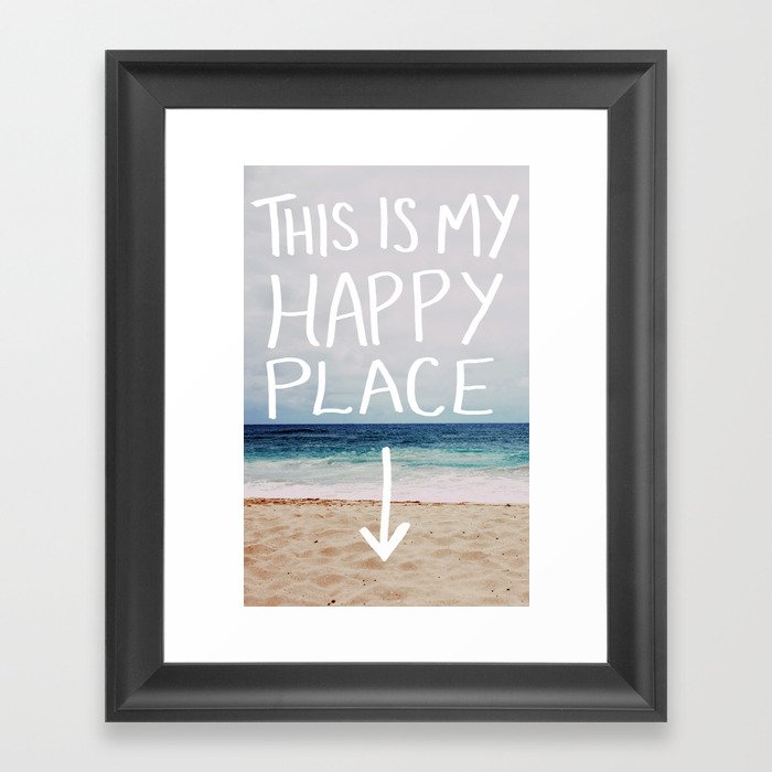 My Happy Place (Beach) Framed Art Print