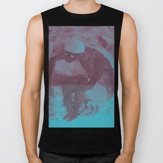 i cant swim Biker Tank