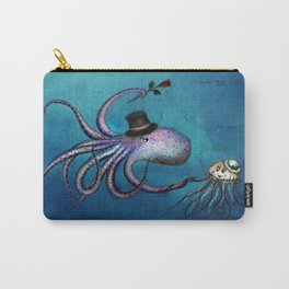 Underwater Love // octopus jellyfish Carry-All Pouch | Animal, Children, Illustration, Funny 