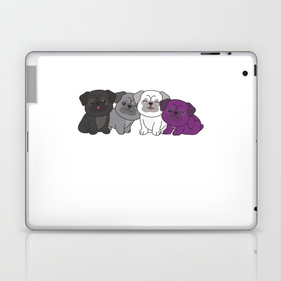 Asexual Flag Pug Pride Lgbtq Cute Dogs Laptop & iPad Skin
