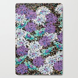 Abstract Modern Floral Crystal Pattern in Light Purple and Aqua Green Cutting Board
