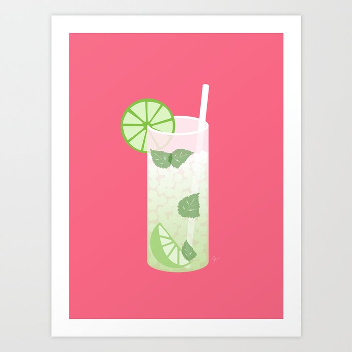 Mojito Rum Cocktail Art Print