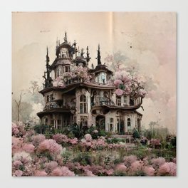 Dream house in a garden Canvas Print