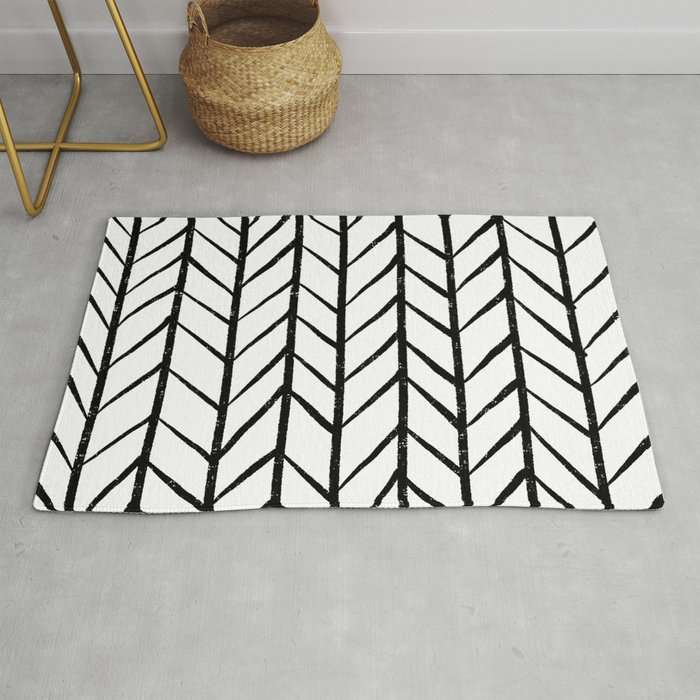 Black And White Modern Hand Drawn Herringbone Chevron Pattern Rug By Girlytrend Society6 It consists of a small building and playground surrounded by a small fence. black and white modern hand drawn herringbone chevron pattern rug by girlytrend
