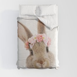 Rabbit with Flower Crown Comforter