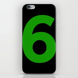 Number 6 (Green & Black) iPhone Skin