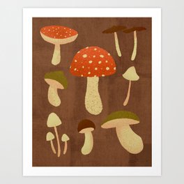 Mushroom Fall Print Art Print
